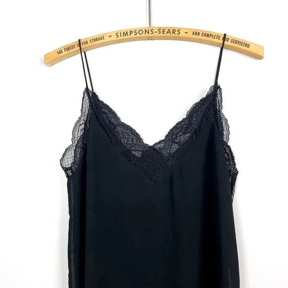 Zara Womens Medium Strappy Lace Camisole Top Black Evening Date  Night Cami - Picture 3 of 5